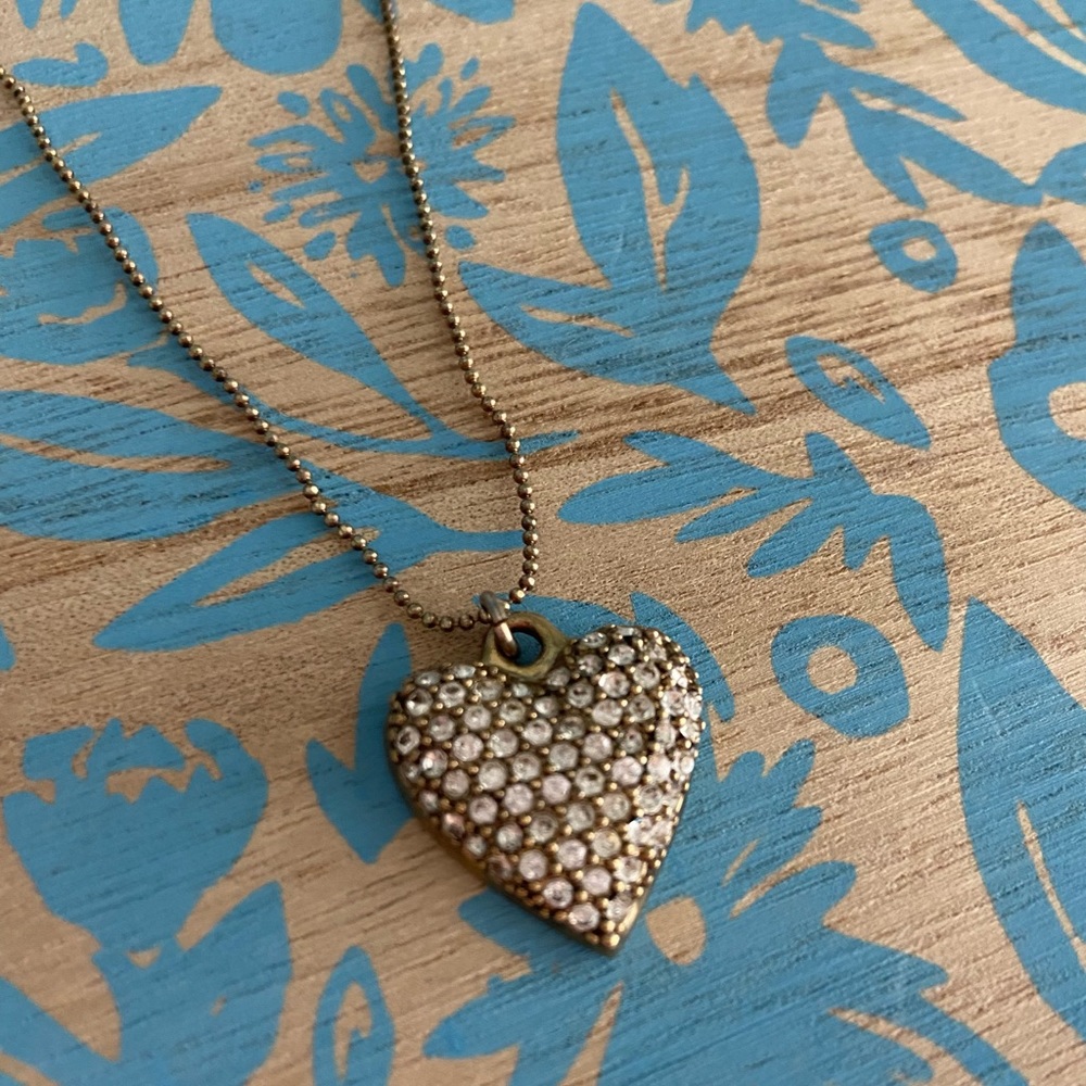 Betsey Johnson Crystal Heart LOVE ME Necklace